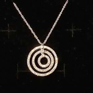 14k White Gold JWBR 18” Necklace and Diamond Pendant